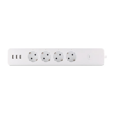 EU 16A 4 Way Smart Power Strip with USB Sub-control Power Metering