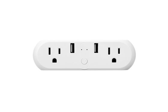 US Smart Double Plug With 2 USB Control Two Plug Invidually