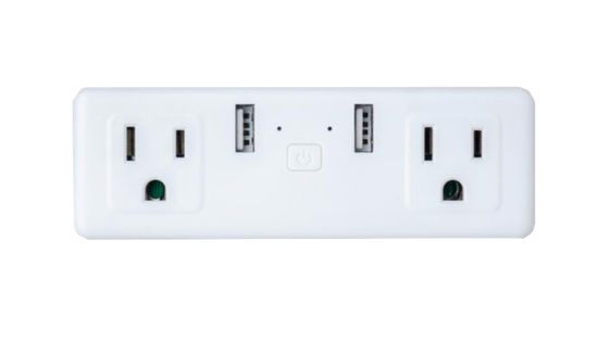 US Smart Double Plug With 2 USB Control Two Socket Invidually