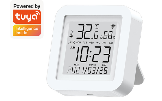 Tuya WIFI Temperature And Humidity Sensor Hygrometer Thermometer With LED Screen Support Amazon Alexa