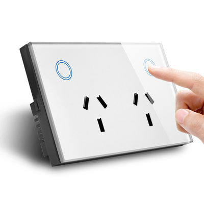 Smart Wifi Socket Au/us Standard Wall Socket With Glass Panel Touch Power Point SAA Approval