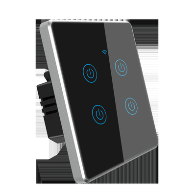 Smart Home Tuya Wifi Switch For Eu Standard 4 Gang Metal Bezel App Remote Schedule Voice Control