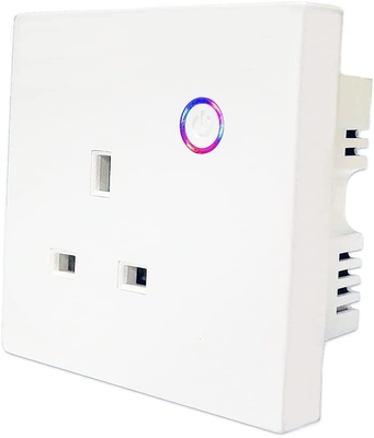 Uk Smart 13A Wall Plug Socket Energy Monitor Electrical Wifi In Wall Outlet Timer  Work With Google&Alexa