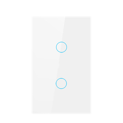 Tuya US standard 2gang APP Control Glass Touch Operated Smart Wifi Light Dimmer Switch
