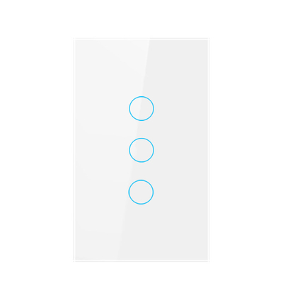 Tuya US standard 3gang APP Control Glass Touch Operated Smart Wifi Light Dimmer Switch