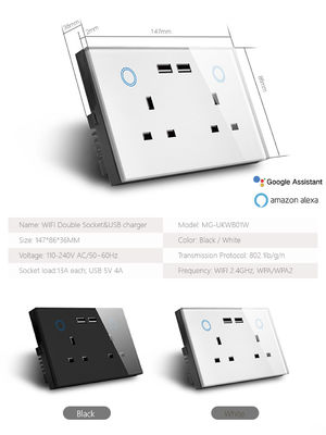 UK Standard Double Socket&USB Charger