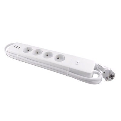 EU 16A 4 Way Smart Power Strip with USB Sub-control Power Metering