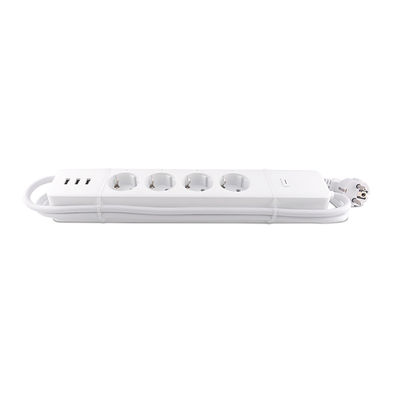 EU 16A 4 Way Smart Power Strip with USB Sub-control Power Metering