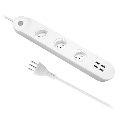 Power Strip 3outlets4USB Swiss Type