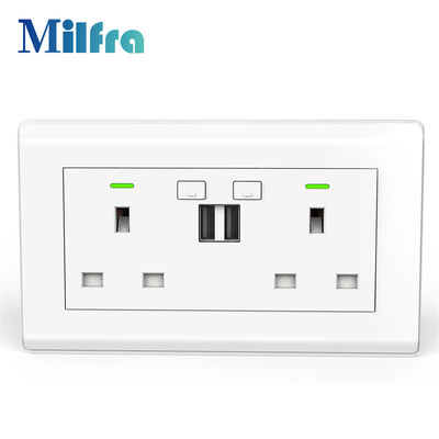 UK Smart Wall Socket With Double USB