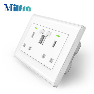 UK Smart Wall Socket With Double USB