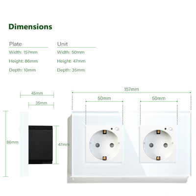 Double Wifi 16A 157mm EU Socket