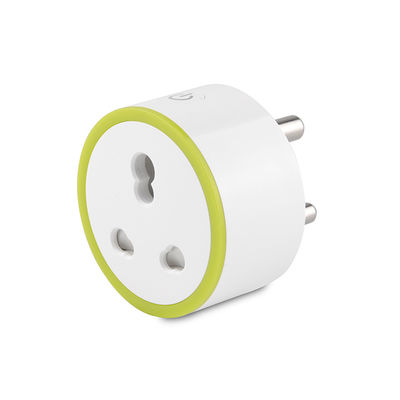 Round Green Indian Standard 16A Multi-function Smart Socket Wi-Fi Plug-Power Metering