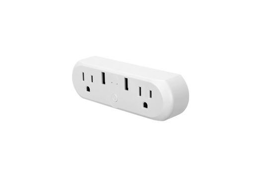 US Smart Double Plug With 2 USB Control Two Plug Invidually