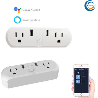 US Smart Double Plug With 2 USB Control Two Plug Invidually