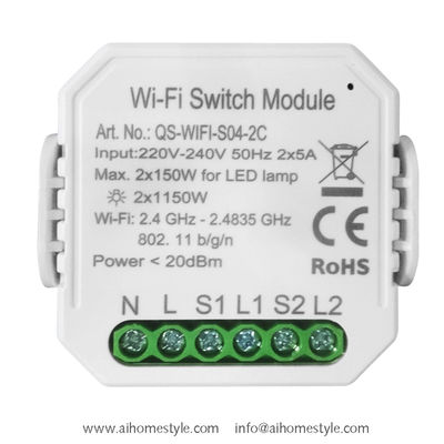 2 Gangs Smart Wi-Fi Switch Module