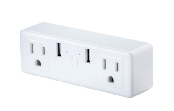 US Smart Double Plug With 2 USB Control Two Socket Invidually