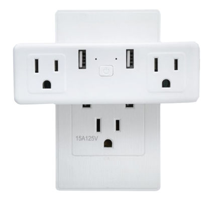 US Smart Double Plug With 2 USB Control Two Socket Invidually