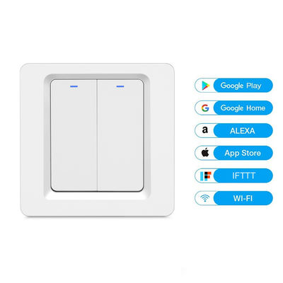 Bingoelec EU UK Standard WIFI Button Switch 2 Gang 1 Way Mechanical Switch