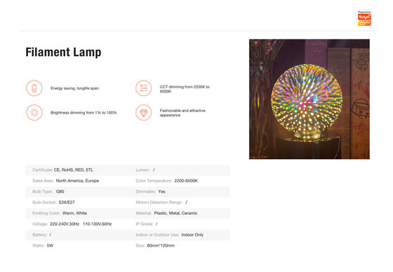 Filament Lamp(LDS-SMWF-G80 3D-4W)