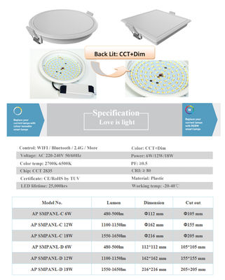 Smart LED Snap-Fit Downlight 6w 12w 18w