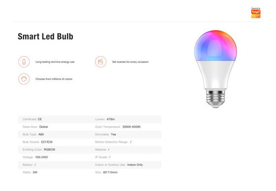 A60 RGBCW Wi-Fi Smart Bulb