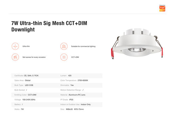 7W Ultra-thin Bluetooth Downlight