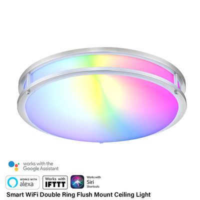 LED Smart Wi-Fi RGB Flush Mount Ceiling Light - ETL - APP/Voice Control