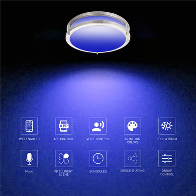 RGBCW LED Flush Mount Light Single Ring 14