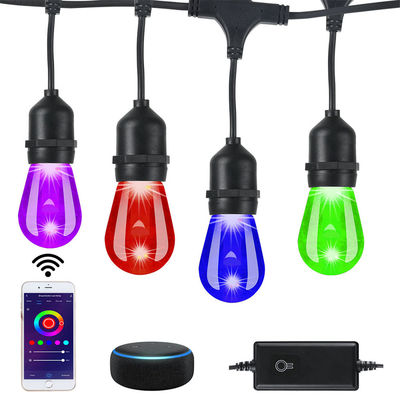 Outdoor String Lights - Patio Lights Color Changing String 2.4GHz Wi-Fi App Controlled RGB waterproof IP44