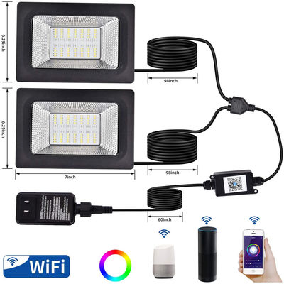 Smart Flood Lights RGBCW Backyard Security Lamp Wi-Fi Landscape Lights Stage Lights Smart Floodlights