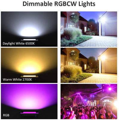 Smart Flood Lights RGBCW Backyard Security Lamp Wi-Fi Landscape Lights Stage Lights Smart Floodlights