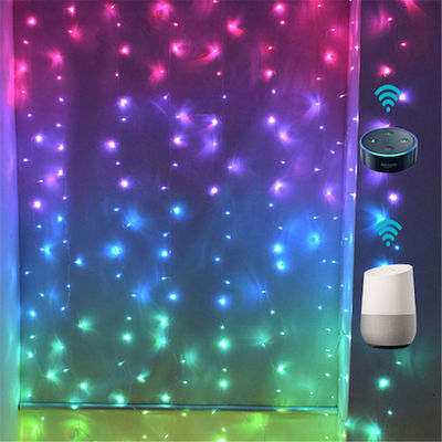 Smart Curtain Lights Indoor outdoor RGB Color Changing Window Backdrop Lights