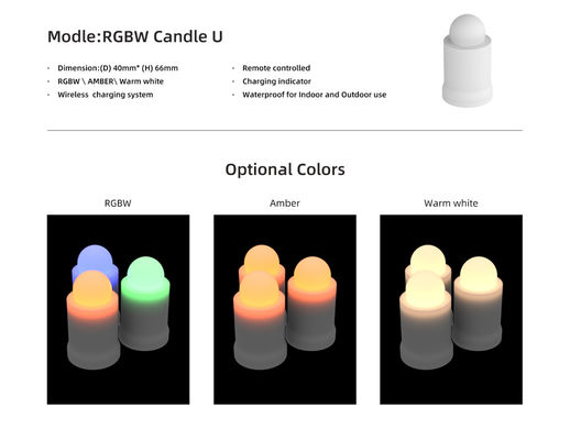 Wi-Fi Rechargeable Flameless Flickering LED Candle Light, Smart Battery Operated Waterproof Ambiance Lihgt