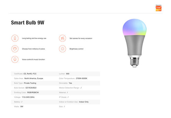 Wifi Smart Light Bulb 7w RGBCW