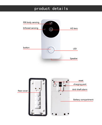 Danmini Wi-Fi Doorbell Video Door Phone Wireless Doorbell Support Night Vision Motion Detection(WF04-ty)