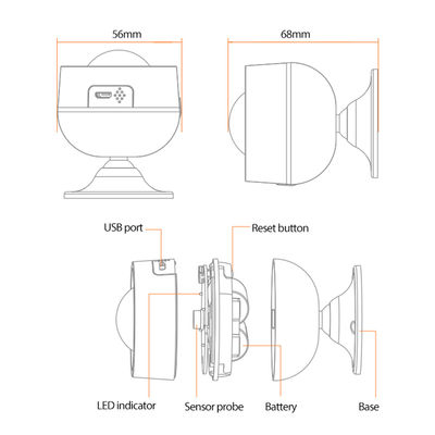 ZigBee USB 3 In 1 PIR Motion Sensor(MYQ-ZMS02)