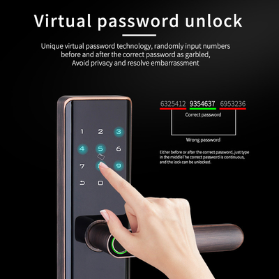 Smart Intelligent Digital Fingerprint Smart Door Lock with Handle For Elderly And Children Easily Unlocking