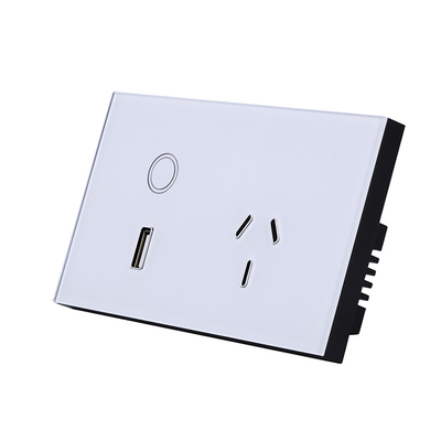 Smart Home Socket SAA Certificate Tuya Phone App Remote Smart Life Wifi Usb Us Inwall Smart Wall Socket With Switch