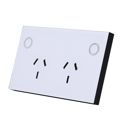 Smart Wifi Wall Socket Us Glass Panel Double Phone Alexa Google Voice Operated Tuya Smart Home System