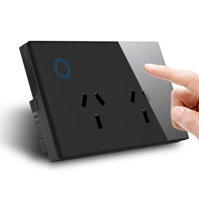 Smart Wifi Socket Au/us Standard Wall Socket With Glass Panel Touch Power Point SAA Approval