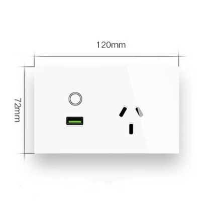 SAA Certificate Glass Panel Touch Wall Socket With Australia Standard Usb Charger Touch Power Point