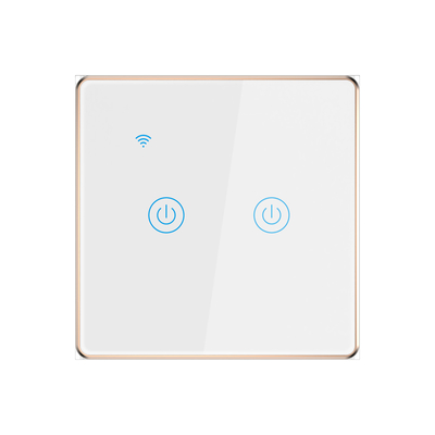 Tuya Wifi Smart Timer Switch Manufacturer Eu Standard 2 gang Led Sensor Light Voice Control Touch