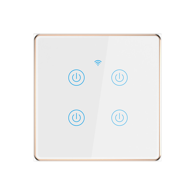 Smart Home Tuya Wifi Switch For Eu Standard 4 Gang Metal Bezel App Remote Schedule Voice Control