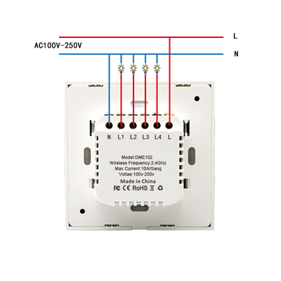 Smart Home 1/2/3/4 Gang Glass Panel Wifi Touch Switch Voice Control Light Wall Switch With Google&Alexa