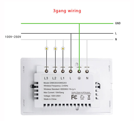 Factory Tuya Wifi Android/ios Smart Life App Us Touch Light Fan Wall Smart 4 Gang Wifi Switch