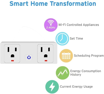 For Tuya Smart Output Plug Wifi Smart Plug Support Wifi US Standard Remote Control, Device Sharing