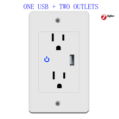 Usb Wall Outlet White High Speed Usb Charger Electrical Outlet 10A/120V Receptacle With Google&Alexa