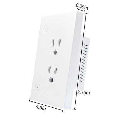 Wifi Smart In Wall Outlet With 2 Ac 16A Individual Control By App Only For 2.4ghz Wifi