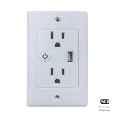 Us Abs Fireproof Material Valley No Hub Required Tuya Wifi Smart Usb Wall Socket Compatible With Google&Alexa